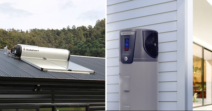 Solar hot water and heat pump